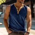 thumbnail image 1 of VgaVtl Men's Tanks Henley Summer Muscle Mens Shirts Plain Sleeveless Sports Regular Casual Fitness Blue Tops, 1 of 6