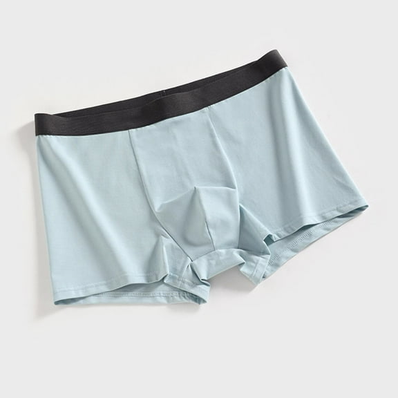 VgaVtl Mens Boxers Cotton Big Underpants for Men Plain Seamless Boxer Briefs Soft Sports Underpants,Blue 3XL