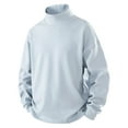 thumbnail image 1 of VgaVtl Mens Long Sleeve Shirt Big and Tall Fleece Turtleneck Clothes for Men Loose Soft Blue Casual Solid Color Shirts,XL, 1 of 8