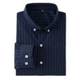 thumbnail image 1 of VgaVtl Mens Long Sleeve Shirts Turn Down Collar Blue Mens Tops Leisure Loose Striped Cozy Business Button up Shirts,XL, 1 of 4