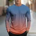 thumbnail image 1 of VgaVtl Mens Long Sleeve Tshirt Big and Tall Fall Winter Mens Clothes Shirts Basic Casual Blue Gradient Color Regular Gym Shirts,M, 1 of 5