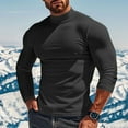 thumbnail image 1 of VgaVtl Mens Long Sleeve Tshirts Big and Tall High Neck Mens Shirts Solid Black Casual Basic Layering Slim Shirts,4XL, 1 of 8