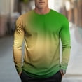 thumbnail image 1 of VgaVtl Mens Long Sleeve Tshirts Fall Winter Big and Tall Mens Shirts Gradient Color Leisure Basic Loose Green Sports Shirts,L, 1 of 5