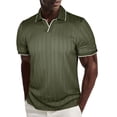 thumbnail image 1 of VgaVtl Mens Polo Shirts Knitting Cotton Summer Short Sleeve Mens Clothes Shirts Sports Stretch Green Plain Shirts, 1 of 7