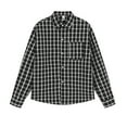 thumbnail image 1 of VgaVtl Mens Shirts Checkered Collared Long Sleeve Mens Clothes Office Lapel Loose Leisure Button up Black Shirts,XXL, 1 of 4