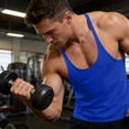 thumbnail image 1 of VgaVtl Muscle Mens Tank Tops Summer Racerback Clothes for Men Shirts Quick Drying Blue Slim Athletic Sleeveless Tops, 1 of 7