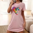 thumbnail image 1 of VgaVtl Pink Women's Nightgowns & Sleepshirts Short Sleeve Short Womens Summer Nightgowns Print Nightgowns, 1 of 5