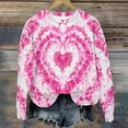 thumbnail image 1 of VgaVtl Pink Women's Sweatshirt Valentines Long Sleeve Ladies Plus Size Tops Holiday Cute Loose Pullover Tie-Dye Tops, 1 of 4