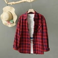 thumbnail image 1 of VgaVtl Plus Size Shirts for Women Cotton Collared Long Sleeve Ladies Tops Button Down Plaid Leisure Red Regular Flannel Shirts,M, 1 of 4