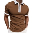 thumbnail image 1 of VgaVtl Polo Shirts Men Summer Short Sleeve Big and Tall Men's Tee Shirts Outdoor Zipper Casual Color Block Collared, 1 of 7
