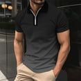 thumbnail image 1 of VgaVtl Polo Short Sleeve Shirts for Men Lapel Shirts for Men Gradient Print Front Zip-Up Pull-On Relaxed Fit Casual Shirts,Gray XXL, 1 of 5