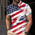 thumbnail image 1 of VgaVtl Polo Style Shirts for Men Independence Day Short Sleeve Mens Shirts Striped Holiday Casual Loose Shirts,XL, 1 of 5