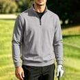 thumbnail image 1 of VgaVtl Pullover Mens Sweatshirt Fall Winter Long Sleeve Collared Solid Officewear Regular Tops for Men Zipper Leisure, 1 of 8