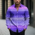 thumbnail image 1 of VgaVtl Purple Mens Shirts Long Sleeve Collared Clothes for Men Shirts Going Out Button Retro Leisure Regular Striped Shirts,XXL, 1 of 5