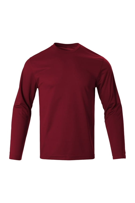 Red Men's Long Sleeve Tee Shirts Fall T Shirts for Men Solid Color Dry Fit Athletic Casual Loose Shirts