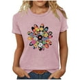 thumbnail image 1 of VgaVtl Short Sleeve Women T Shirts Cotton Women's Tops Casual Cute Layering Regular Graphic Camping Shirts,Pink S, 1 of 3