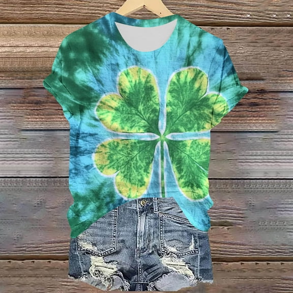 VgaVtl St. Paddy's Day T-Shirts Womens Plus Size Short Sleeve Graphic Plus Size Tops Women Lightweight Workout Tops,2XL