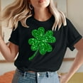 thumbnail image 1 of VgaVtl St. Patrick's Day Womens Plus Tees Short Sleeve Women Tops Shamrock Holiday Relaxed Fit Workout Casual Tops,Black XL, 1 of 7