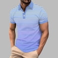 thumbnail image 1 of VgaVtl Summer Mens Polo Shirt Big and Tall Short Sleeve Casual Striped Tee Shirts for Men Collared Vacation Button, 1 of 5