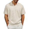 thumbnail image 1 of VgaVtl Summer Polo Shirts for Men Short Sleeve Knit Dressy Collared Casual Business T Shirts for Men Solid Color, 1 of 6