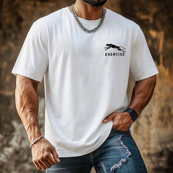 VgaVtl Summer T-Shirt for Men Workout Short Sleeve Casual Sports Graphic Mens Tops Pullover Going Out