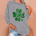 thumbnail image 1 of VgaVtl Sweatshirt Women St Pattys Day Long Sleeve Womens Tops Vacation Casual Glitter Shamrock Loose Tops,Gray 2XL, 1 of 5