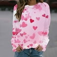 thumbnail image 1 of VgaVtl Sweatshirt for Women Valentines Long Sleeve Pink Women's Tops Heart Graphic for Girlfriend Pullover Holiday Tops, 1 of 4