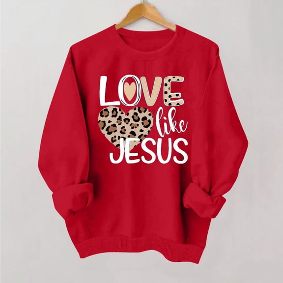 VgaVtl Sweatshirts Women Valentines Day Oversized Long Sleeve Womens Tops Red Festivals Pullover Graphic for Girlfriend Tops