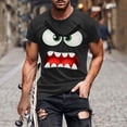 thumbnail image 1 of VgaVtl T Shirt Men Short Sleeve Funny Summer Tops for Men Graphic Vacation Casual Running Regular Black Tops, 1 of 5