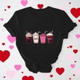 thumbnail image 1 of VgaVtl Tee Shirts for Women Graphic Short Sleeve Womans Tops Regular Lightweight Going Out Casual Romantic Tops,Black M, 1 of 6