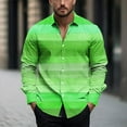 thumbnail image 1 of VgaVtl Turn Down Collar Shirts for Men Long Sleeve Green Mens Tops Button Going Out Retro Leisure Regular Striped Shirts,S, 1 of 5