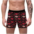 thumbnail image 1 of VgaVtl Valentines Boxers Men Mens Underwear Plus Size Breathable Boxer Briefs Love Print Sports Underpants,Pink XL, 1 of 7