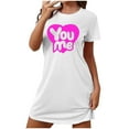 thumbnail image 1 of VgaVtl White Sleepshirt for Women Plus Size Short Sleeve Women's Nightgowns Plus Holiday Valentines Day Print Nightgowns, 1 of 2