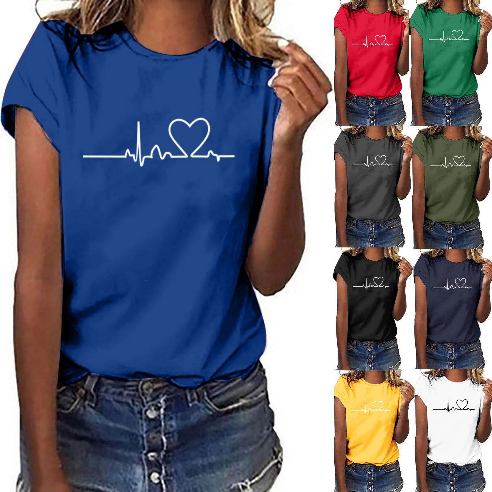 VgaVtl Women Sweatshirt Clearance Under 5.00 Crew Neck Blue Short