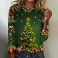 thumbnail image 1 of VgaVtl Women's T Shirts Long Sleeve Christmas Juniors Shirts Soft Regular Christmas Tree Holiday Casual Tops,Red 3XL, 1 of 4