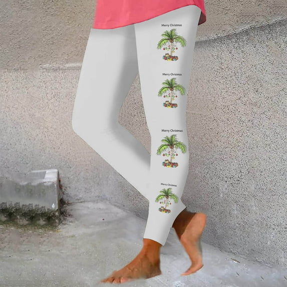 VgaVtl Womens Leggings High Waist White Pant Woman Leisure Comfy Tight Fitness Graphic Slim-Leg Pants