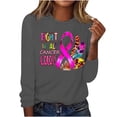 thumbnail image 1 of VgaVtl Womens Plus Size Tee Shirts Gray Long Sleeve Womans Tops Casual Loose Print Breast Cancer Tops, 1 of 4