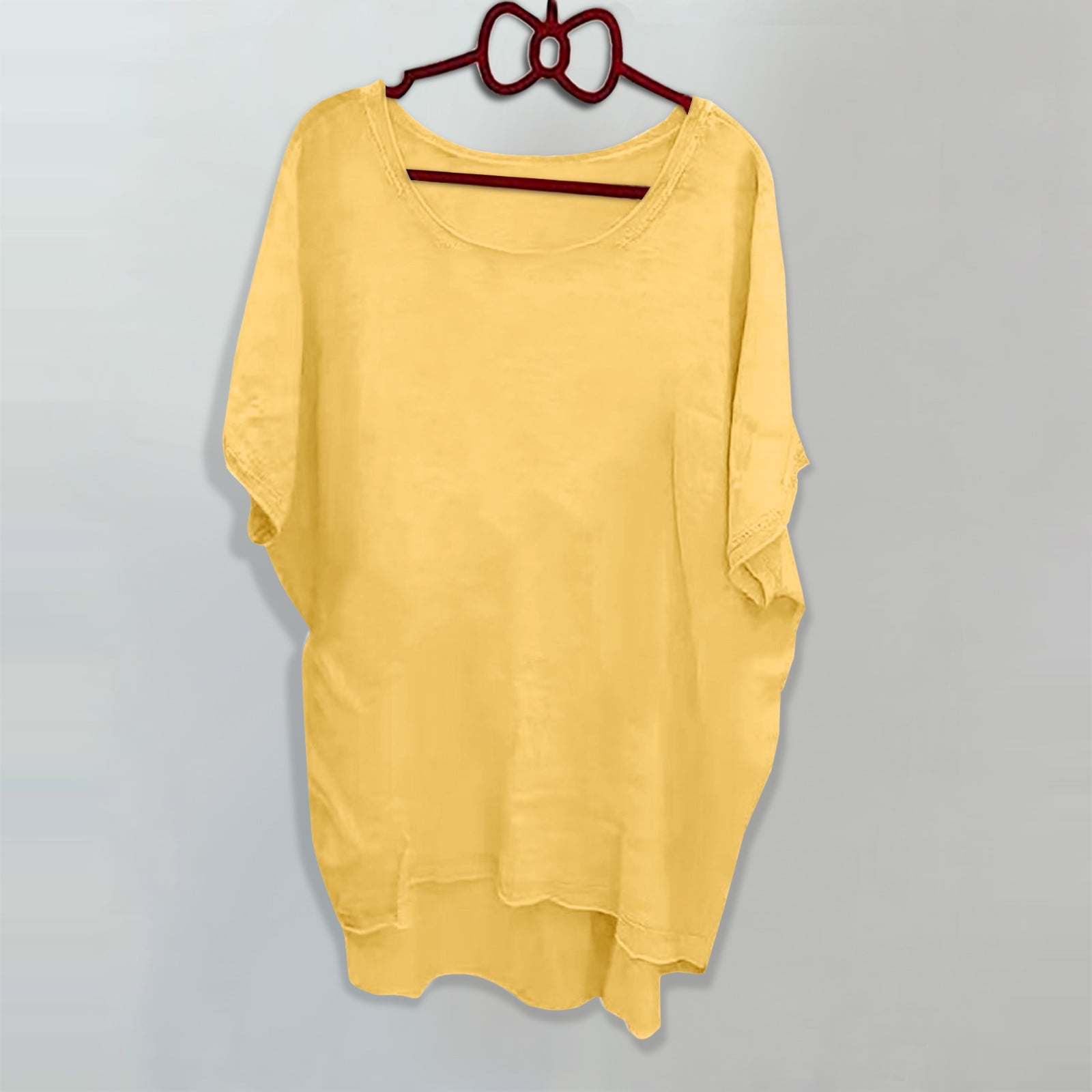 Ladies Short Sleeve cotton T-Shirt Yellow