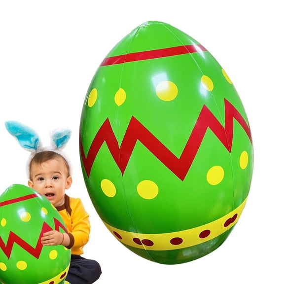 Vggrvlo 12PCS Easter Inflatable Eggs Decorations Easter Inflatables Outdoor Decor Inflatable Easter Eggs Ornaments Yard Lawn Decor for Garden, Party Green 16"