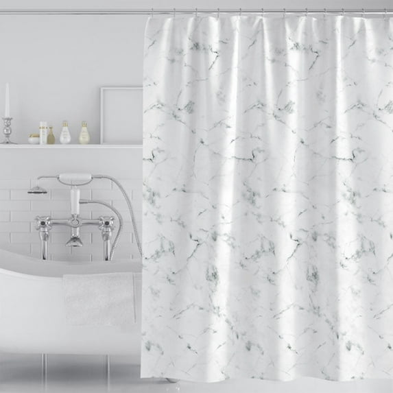Vggrvlo 15 & Under Stall Fabric Shower Curtain with 12 Hooks Premium PEVA Sturdy Bath Tub Machine Washable 32"x72"