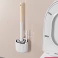 thumbnail image 1 of Vggrvlo 2 in 1 Toilet Brush and Holder Set Compact Toilet Brush & Holder for Dead Corner Clean Hard Bristle Cleaning Supplies for Kitchen, Bathroom, Corner, Grout, Sink, Cup, Teapot, Bottle, Blender, 1 of 7