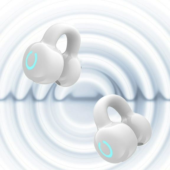 Vggrvlo 2025 Newest Clip on Earbuds with ENC Mic Open Ear Headphones Android and ios compatible Bluetooth 5.4 Wireless Earbuds for Smartphone Tablet Computer MP3/4