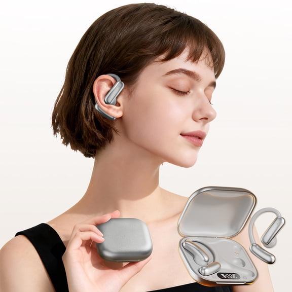 Vggrvlo 2026 Newest Wireless Earbuds Bluetooth 5.3 Headphones with Mic for Phone-Call Active Noise Cancelling Over Ear Bud with Earhooks Stereo Deep Bass for Children Teens Boys Girls