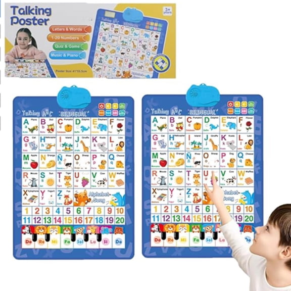 Vggrvlo 2PCS Alphabet Wall Chart for Todd-lers 1-3 ABCs & 123s Ki-ds Learning Toy Educational Gift for In-fant Ages 1 2 3 4 5 Speech Therapy for Ki-ds 1-3 Autism Toys for Tod-dlers 3-4