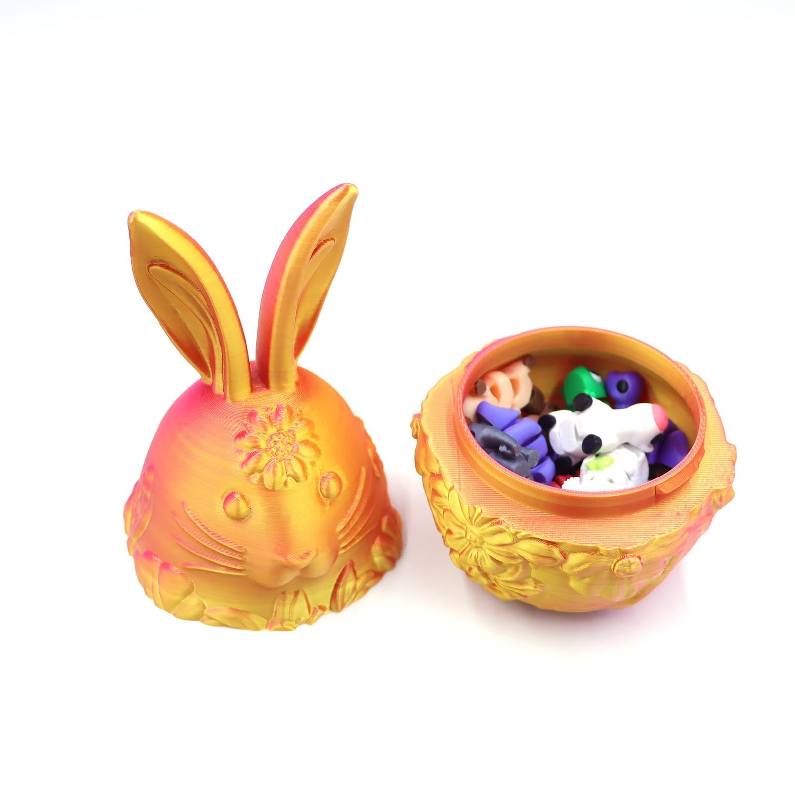 Vggrvlo 3D Printed Animals with Toys Inside Easter Eggs Decorations 3D Printing Toys for Easter Ornament for Summer Backyard Activities & Games