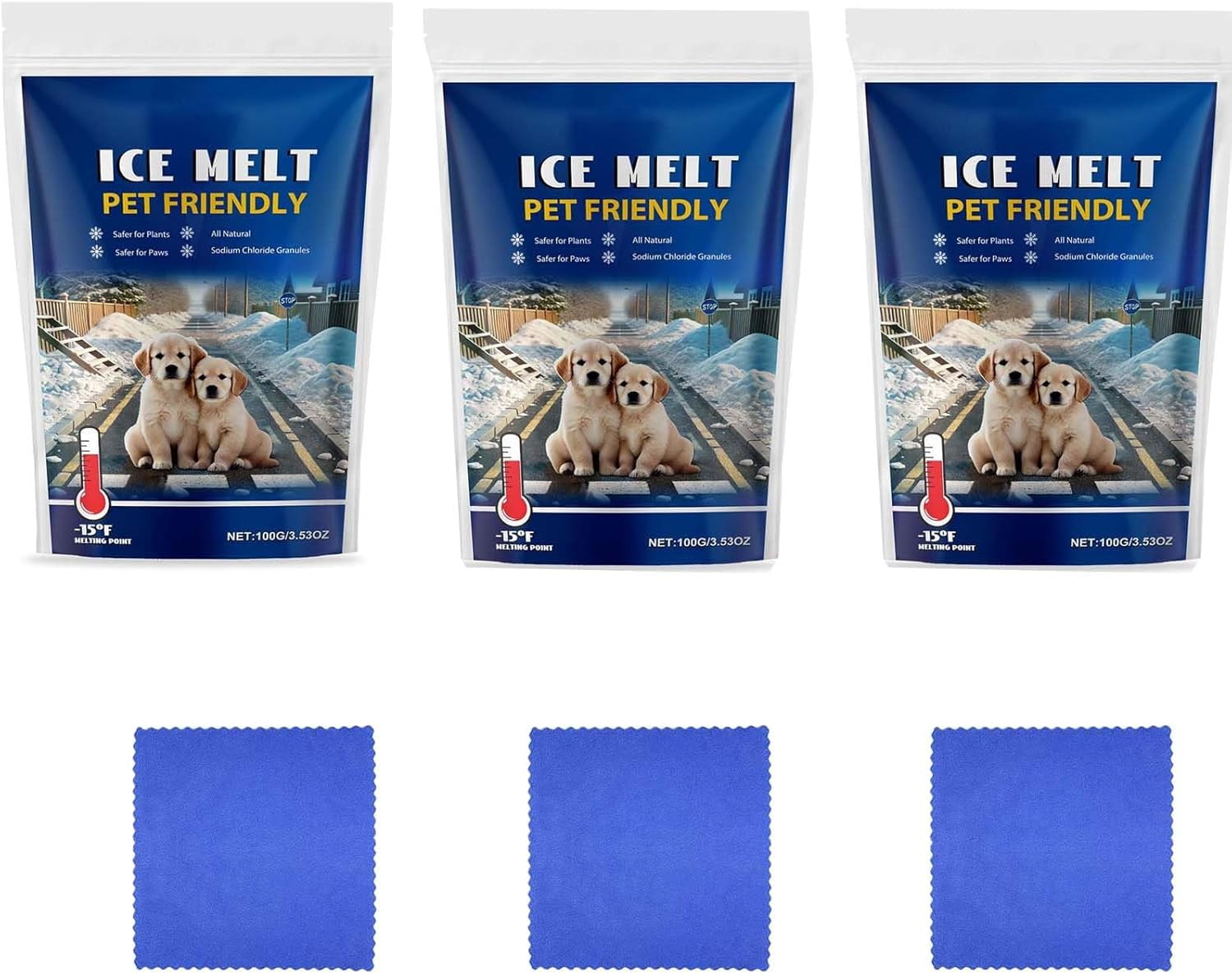 Picture Idea: Vggrvlo 3Pcs Pet Safe Ice Melt Fast Acting No Salt