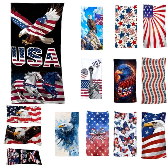 Vggrvlo Under 5 Beach Towel 4th of July Beach Towels Oversized Soft Double-sided Beach Towels Quick-Dry Microfiber Beach Blanket for Seaside Pool Cruise Vacation Essentials 30"x60" (B)