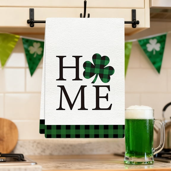 Vggrvlo Under 5 Kitchen Dish Towels Ultra Soft Super Absorbent Tea and Bar Towels for Kitchen Bathroom for St. Patrick's Day Decorations green 16x24 Inches