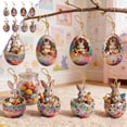 thumbnail image 1 of Vggrvlo 8PCS Easter Tree Decorations Wood Premium Textured Easter Eggs Ornaments Foam Glitter Artificial Easter Eggs for Decoration, Random Styles, 1 of 7