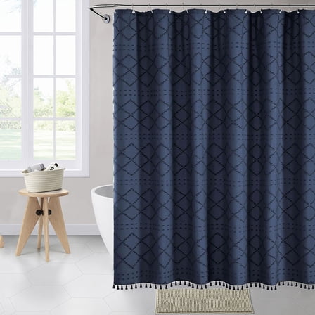 Vggrvlo Bath Savings Bathroom Shower Curtain with 12 Hooks Premium PEVA Waterproof Fabric Shower Curtain for Hotel 72"x72" Black